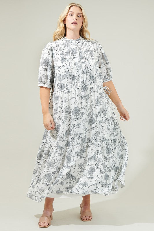 TOILE DRAWSTRING DRESS MIDI (Includes Curve Sizes)