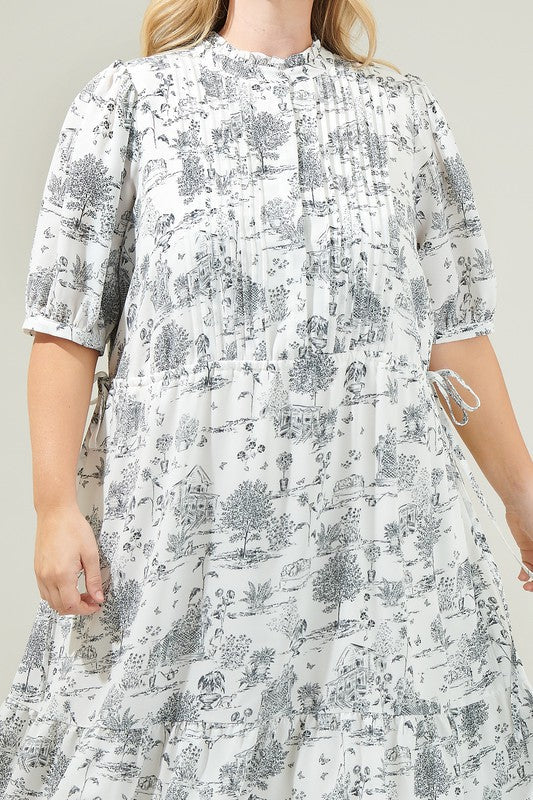 TOILE DRAWSTRING DRESS MIDI (Includes Curve Sizes)