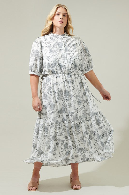 TOILE DRAWSTRING DRESS MIDI (Includes Curve Sizes)