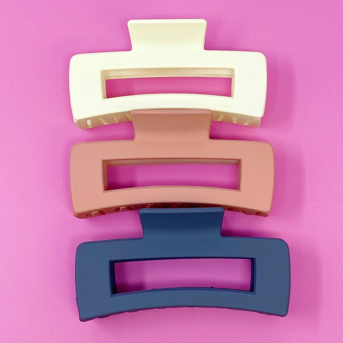 Monotone Hair Claw Set: Cream