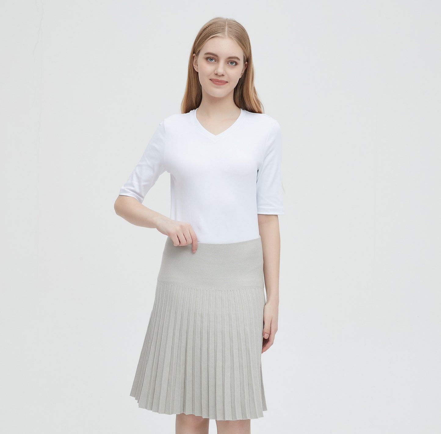 MM YEAR ROUND PLEATED -  HEATHER GREY