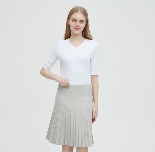 MM YEAR ROUND PLEATED -  HEATHER GREY