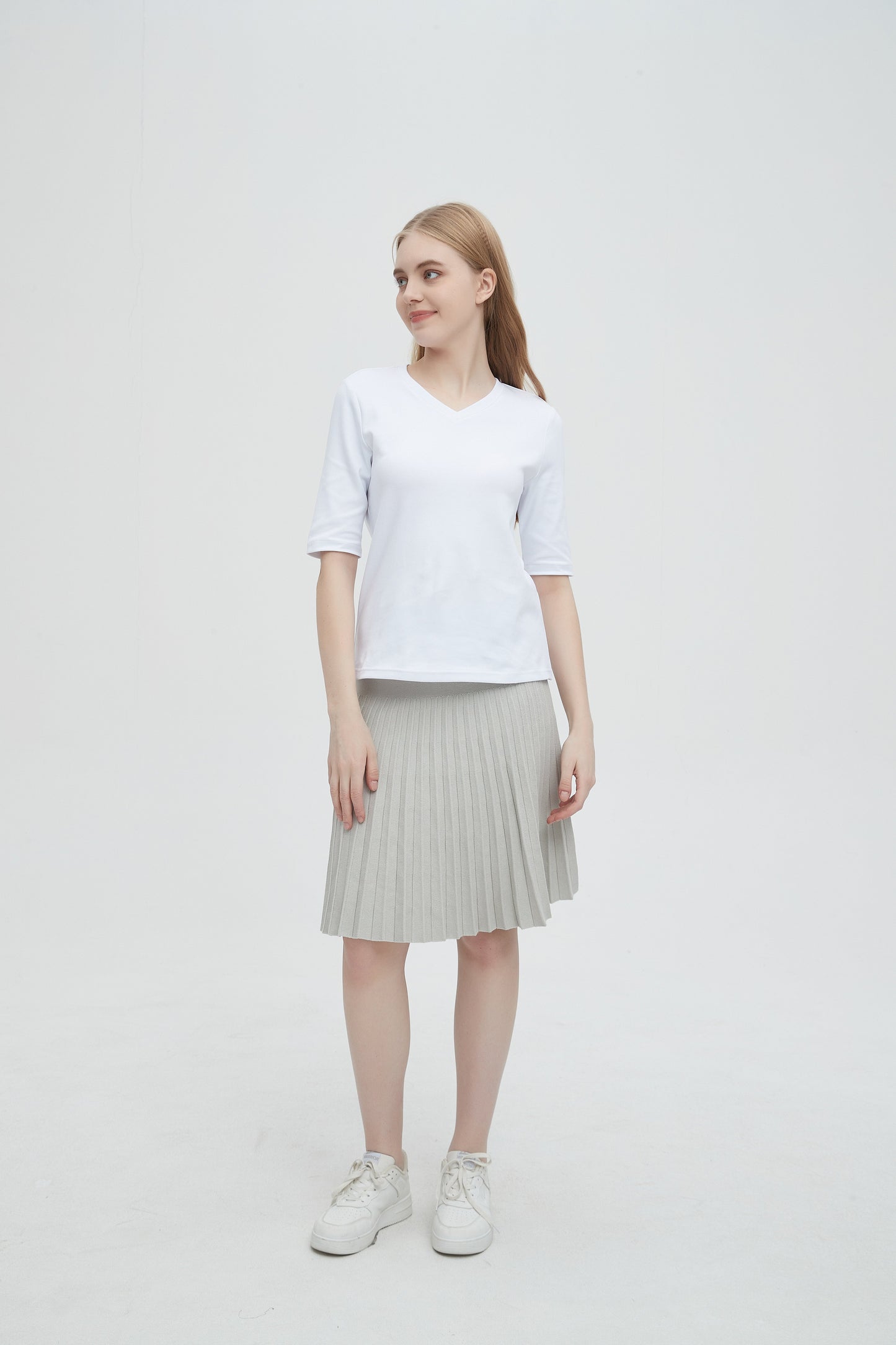 MM YEAR ROUND PLEATED -  HEATHER GREY