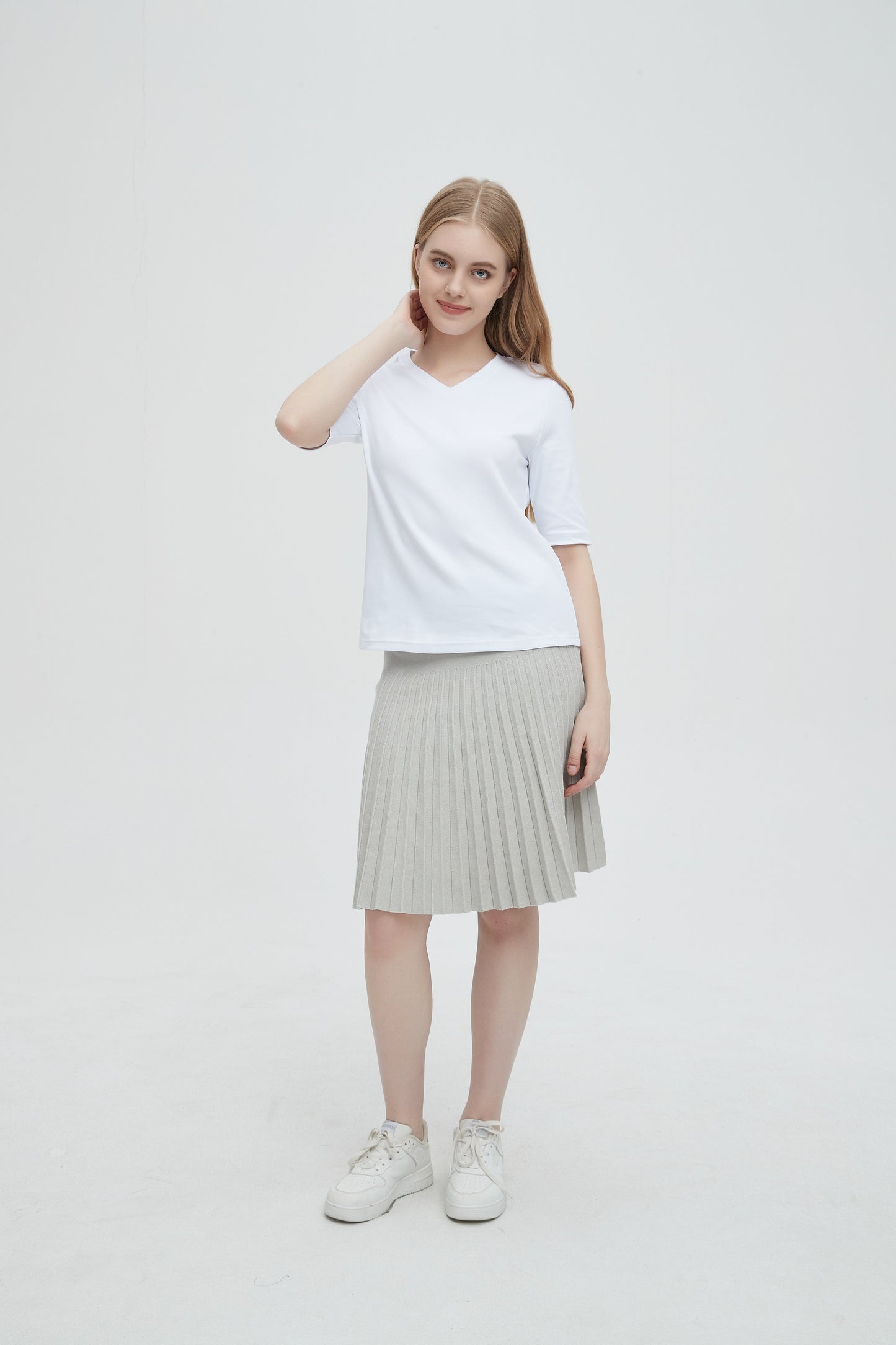 MM YEAR ROUND PLEATED -  HEATHER GREY