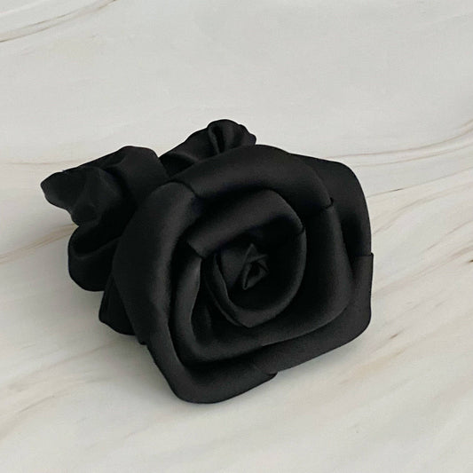 Art Of Work Satin Rose Scrunchie: Silky Black