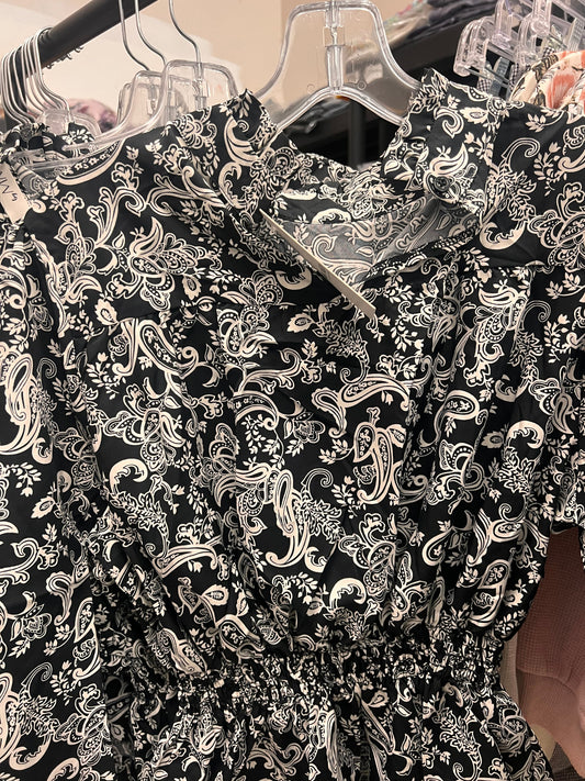 FLORAL CINCHED BLOUSE