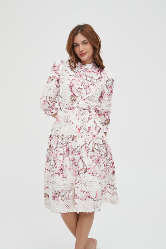 BELLAROSA FLORAL & LACE DRESS byMM