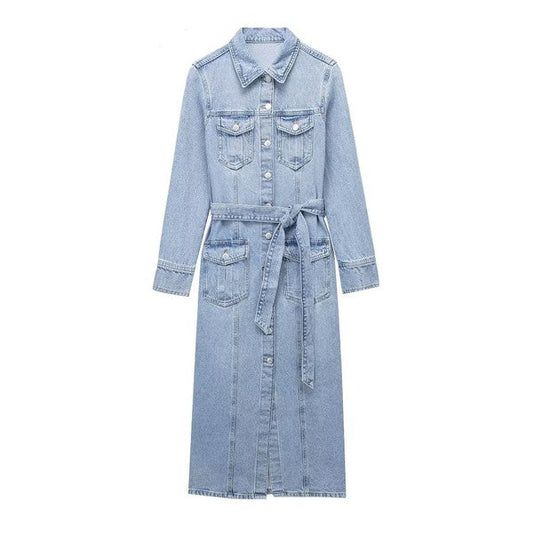 MAXI DENIM JACKET DRESS