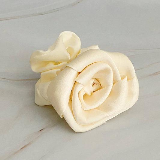 Art Of Work Satin Rose Scrunchie: Honey White