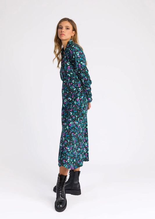 MIDI DRESS WITH SHIRT COLLAR
