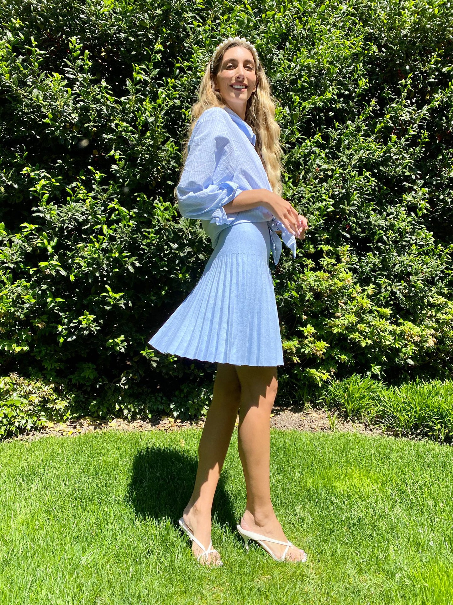 MM YEAR ROUND PLEATED - LIGHT BLUE DENIM