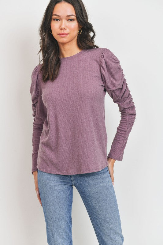 Brushed Ribbed Knit Top