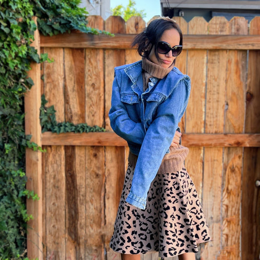AMAZING MM SKIRT - YEAR ROUND BROWN LEOPARD PRINT