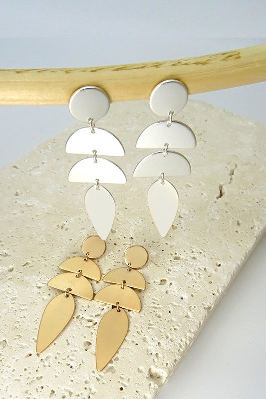 Matte drop earring