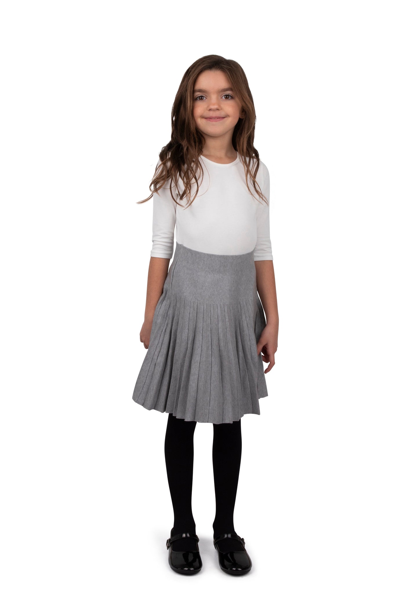 MM JR PLEATED SKIRT - HEATHER GREY