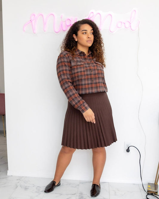 PURPLE LABEL - BROWN PLEATED YR RND