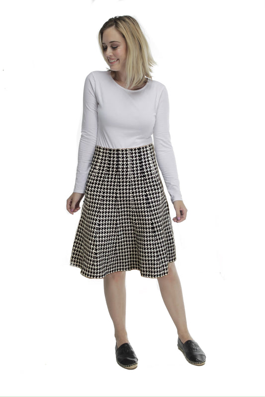 AMAZING MM SKIRT - YR RND HOUNDSTOOTH