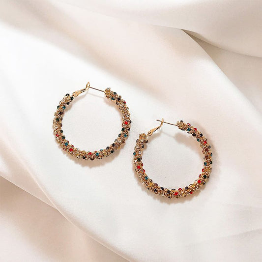 MULTI COLOR GEM HOOPS