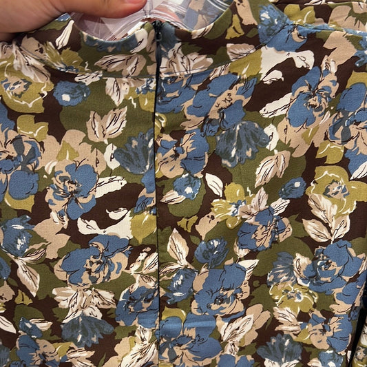 BROWN/BLUE/TOUPE BLOUSE