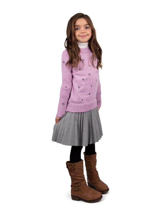 MM JR PLEATED SKIRT - HEATHER GREY